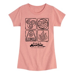 Girls' - Avatar: The Last Airbender - Four Elements Fitted Short Sleeve Graphic T-Shirt - 1 of 4