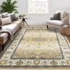 Vintage Floral Area Rug for Living Room Non Slip Non Shedding Washable Floor Cover Ultra Thin Distressed Indoor Foldable Carpet - 3 of 4
