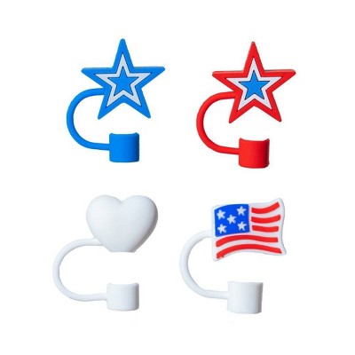 CharCharms 4pk Americana Hot Dog Straw Toppers