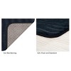 Hastings Home Memory Foam Bathroom Rug With Wavy Microfiber Top - Black, Set of 2 - 2 of 4
