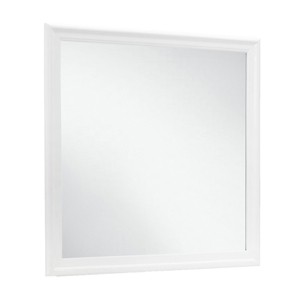 GlasFlength Decorative Wall Mirrors Square Accent Mirror Wall Mirror Polished Mirror Decorative Mirror for Living Room, White, 38.19"*0.87"*38.19" - 1 of 4