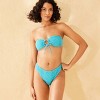 Women's Two-Tone Crochet Mid-Rise Ultra High Leg Super Cheeky Bikini Bottom - Wild Fable™ Blue/Green - 3 of 4