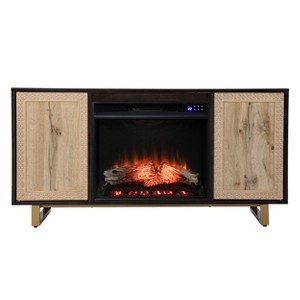 Wilconia Electric Media Fireplace with Carved Details - SEI - 1 of 4