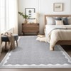 Indoor Modern Washable Area Rugs with Scalloped Print, Ultra Thin Non Slip Throw Carpet for Bedroom Living Room - 2 of 4