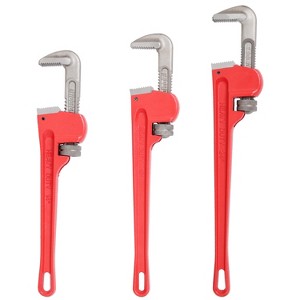 KTMBDW Heavy Duty Steel Straight Pipe Wrench, Adjustable Plumbing Wrench, Drop Forged, Red - 1 of 4
