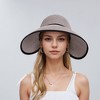 Anna-Kaci Womens Roll Up Straw Sun Visor Wide Brim Bow Detail Adjustable UV Protection Packable Summer Hat - 4 of 4