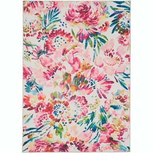 HomeStock Washable Julian Raspberry/Ivory 3x5, Machine Woven with Printed Designs, Transitional - 1 of 4