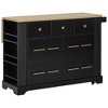 NicBex Modrn Kitchen Island with Drop Leaf & Pull Out Trash,Rolling Kitchen Cart with Wheels & Drawers,Storage Cabinet Folding Dining Table - 4 of 4