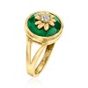 Ross-Simons 7.50 Carat Emerald Flower Ring With Diamonds in 18kt Gold Over Sterling - 3 of 4