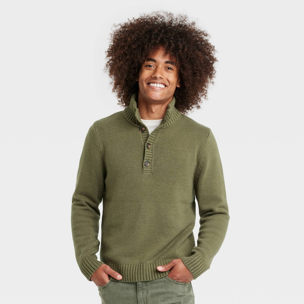 Men's Henley Pullover Sweater - Goodfellow & Co™ Green size M