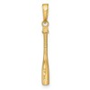 Black Bow Jewelry 14k Yellow Gold Small 3D Baseball Bat Pendant - 3 of 4
