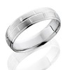 Pompeii3 Mens 6mm Handmade Brushed Wedding Band 14K White Gold - 2 of 4