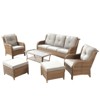 Gymojoy 6 Piece Outdoor Wicker Sofa with Patio Chairs with Coffee Table and Ottoman Sets - 2 of 4