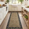 Area Rugs for Living Room Bedroom Modern Floral Bordered Rug Non-Slip Low Pile Accent Carpet Soft Foldable Rug Home Decor - 2 of 4