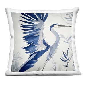 Stupell Industries Blue Heron in Cool Tones Indoor Decorative Throw Pillow, 18 x 18 - 1 of 3