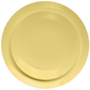 Trendables Light Yellow Disposable Plastic Plate Set - Setting for 30 People-60 Count Plates. - 1 of 4