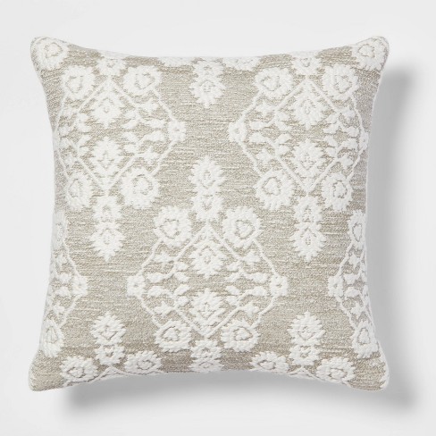 Cotton Textured Square Throw Pillow Sage/Cream - Threshold™ - image 1 of 4