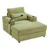 Merax Modern Chenille Armchair Chaise Lounge with Movable Storage Ottoman - 4 of 4