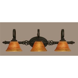 Toltec Lighting Elegante 3 - Light Vanity in  Dark Granite with 7" Firré Saturn Shade - 1 of 1