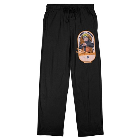 Naruto Shippuden Anime Cartoon Mens Black Sweatpants-XL