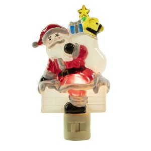 Northlight 6.25" Santa in Chimney Frosted Christmas Night Light - 1 of 4