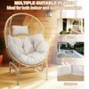 POCASSY Egg Chair Outdoor Glider Chair, All Weather Wicker Rattan Hammock Egg Chair with Head Pillow - 3 of 4