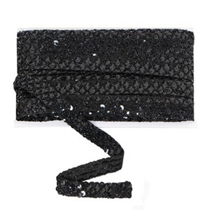 Sewing Sequin Trim 0.9 Inch 4 Row, 25 Yards Glitter Sequin Ribbon Metallic Stretch Bling Strip DIY Craft Decoration - 1 of 4