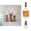 Mango Wood Candle Holder - Rustic Handcrafted Pillar & Taper Candle Stand - Decorative Accent for Living Room, Bedroom, Office - 10" Brown - 3 of 4