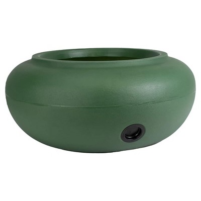 HC Companies Versatile 21 Inch Round Natural Decorative Plastic Outdoor Garden Hose Storage Pot with Side Hole for Faucet Connection