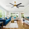 Airsurfer 65" Gold Ceiling Fan with Integrated LED Light, White and Black Blades, and Remote (6-Blade) - 2 of 4