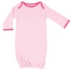 Luvable Friends Infant Girl Cotton Gowns, Pink Floral, Preemie/Newborn - image 4 of 4