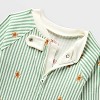 Baby Gingerbread Striped Ribbed Holiday Matching Family Footed Pajama - Wondershop™ Cream - 3 of 4