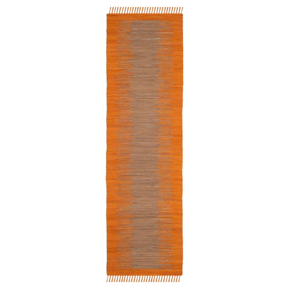 2'3inx7' Runner Orange Geometric Flatweave Woven - Safavieh