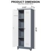 TiramisuBest 65"/73" Metal Lockers High Broom Tool Storage Cabinet Locking Doors Adjustable Shelves Waterproof Base Garage Kitchen - 4 of 4