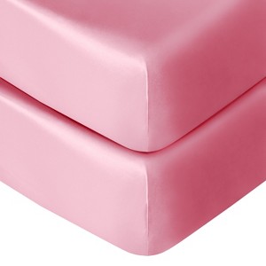 Silk Satin Fitted Crib Sheet, Super Soft Toddler Fitted Sheets for Standard Crib and Toddler Mattresses, 28x52 Inches - NTBAY - 1 of 4