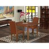HomeStock 3-Piece Mahogany Finish Rectangular Solid Wood Top With Butterfly Leaf Dining Table Set - 2 of 4