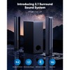Itopfox 2.1CH Sound Bar with Subwoofer, 190W Peak Power, Detachable 2-in-1 BT 5.4 Surround Sound System, 12L Deep Bass for PC Gaming, HD-ARC/Opt/USB - 2 of 4