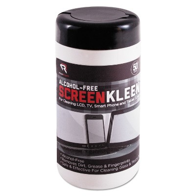 Read Right ScreenKleen Monitor Screen Wet Wipes Cloth 5 1/4 x 5 3/4 50/Tub RR1491