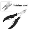 Unique Bargains Toe Nail Clippers Professional Nail Clipper Kit for Travel or Home Black Stainless Steel - image 3 of 4