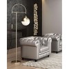 Zuo Modern Waterloo Floor Lamp – White & Bronze Arc Design, 68.9" H, Frosted Glass Sphere, Mid-Century Modern Accent Lighting - 2 of 4