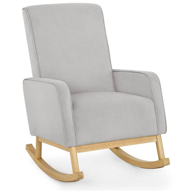 Delta Children Drew Rocking Chair - Cloud Gray and Natural, 1 of 13