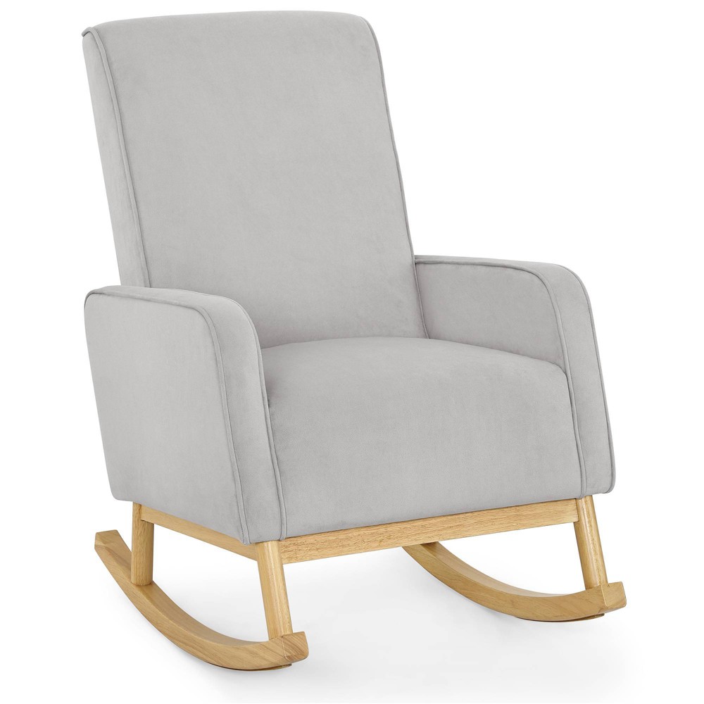 Photos - Rocking Chair Delta Children Drew  - Cloud Gray and Natural