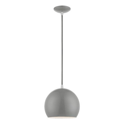 Livex Lighting Piedmont 1 - Light Pendant In Shiny Light Gray/polished ...