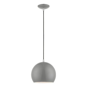 Livex Lighting Piedmont 1 - Light Pendant in  Shiny Light Gray/Polished Chrome - 1 of 2