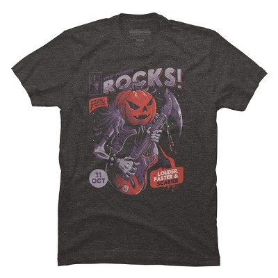 Men's Design By Humans Rock Pumpkin By EduEly T-Shirt
