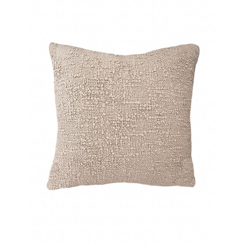 Cozy Cotton Beige Boucle Euro Pillow 26x26, 1 of 8
