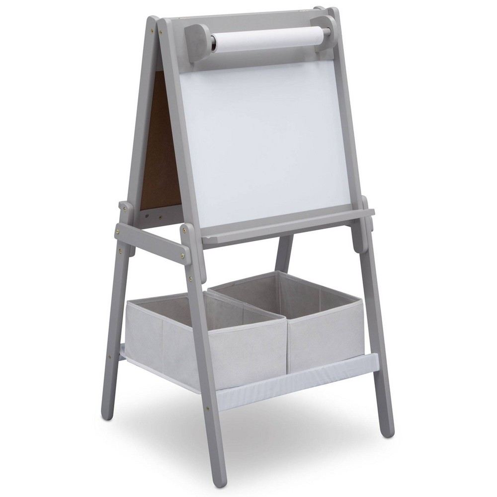 Photos - Dry Erase Board / Flipchart Delta Children MySize Double-Sided Storage Easel- Gray