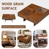 Airsurfer 33'' Mid Century Modern Coffee Table,Unique Square Wooden Coffee Table with 3 Drawers, Tempered glass and Solid Wood Legs for Living Room - 4 of 4