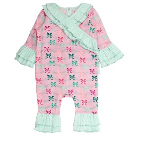 RuffleButts Baby Girls Knit Long Sleeve Ruffle Flare Romper - 1 of 2