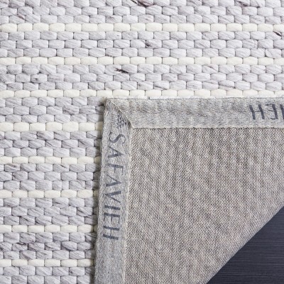 Marbella Light Grey/Ivory Flat Woven Wool Area Rug 3' x 5'